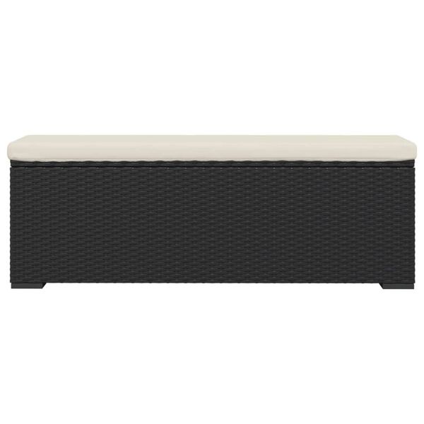 vidaXL Voetenbankje met kussen 110x30x40 cm poly rattan zwart