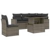 vidaXL 6-delige Loungeset met kussens poly rattan grijs