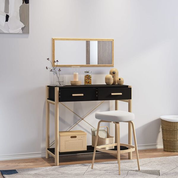 vidaXL Wandtafel 82x38x75 cm bewerkt hout zwart