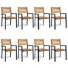 vidaXL Tuinstoelen 8 st stapelbaar massief acaciahout en metaal