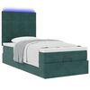 vidaXL Ottoman bed met matrassen en LED's 90x200cm fluweel donkergroen