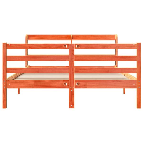 vidaXL Bedframe zonder matras massief grenenhout wasbruin 120x190 cm