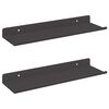vidaXL Wandplank met plank Wandgemonteerd 2 pcs Zwart 80 x 9 x 2.5 cm