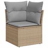 vidaXL Bankstel met kussen 4 pcs Beige en Licht Grijs poly rattan
