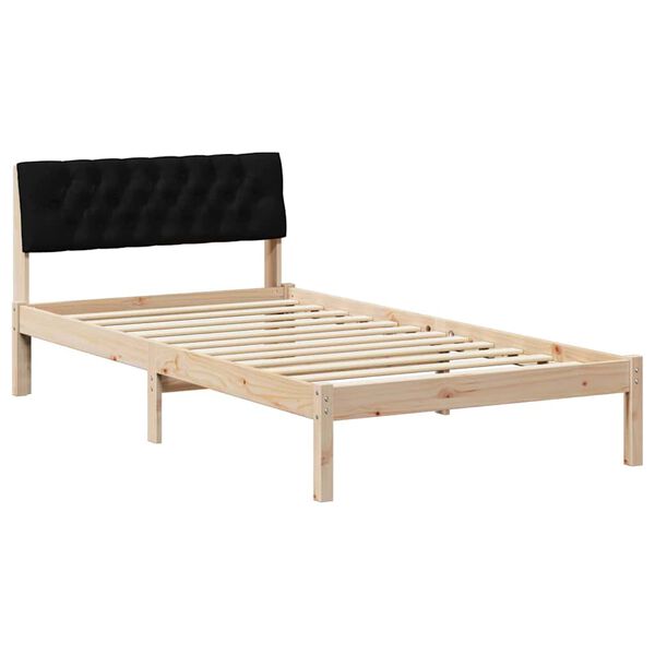 vidaXL Bedframe Bruin en zwart 100 x 200 cm Massief grenenhout