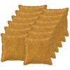 vidaXL Kussensloop 12 st HOUTEN Geel 45 x 45 cm Microfiber Fleece