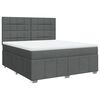 vidaXL Boxspring met matras stof donkergrijs 180x200 cm