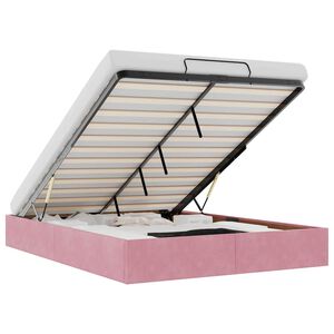 vidaXL Ottoman bedframe zonder matras 140x190 cm fluweel roze