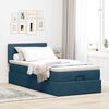 vidaXL Ottoman bed met matras en LED's 90x200cm fluweel donkerblauw