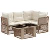 vidaXL Tuinbankenset 5 st Beige poly rattan