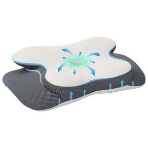 vidaXL Nek kussen Wit Traagschuim 58 x 37,5 x 12 cm