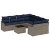 vidaXL Tuin Sofa Set 9 st 8-Aantal zitplaatsen Grijs poly rattan
