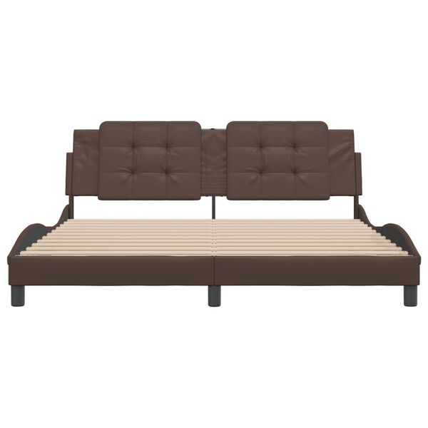 vidaXL Bedframe zonder matras "Zadar" kunstleer bruin 180x200 cm