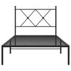 vidaXL Bedframe met hoofdbord metaal zwart 90x190 cm
