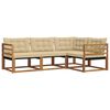 vidaXL Buiten bankenset met kussen 4 pcs Natuurlijk en Beige