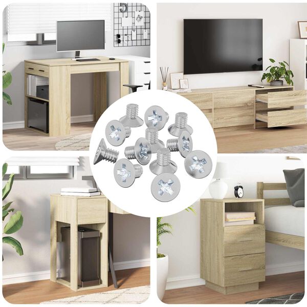 vidaXL Verzonken schroeven 12 pcs Zilver M4 x 6 mm IJzer