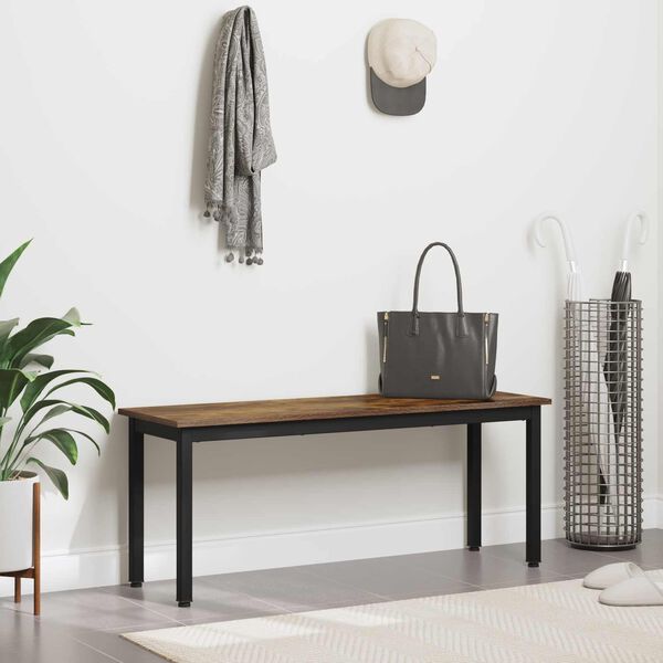 vidaXL Bank Rook Eik 110 x 35 x 45 cm Bewerkt hout