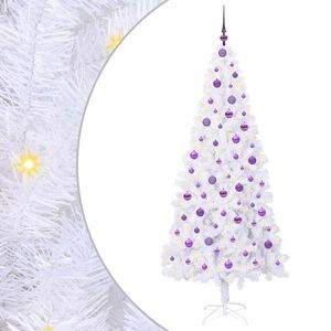 vidaXL Kunstkerstboom met 300 LED Wit 210 cm PVC en staal