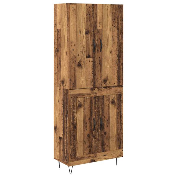 vidaXL Hoge kast 2 pcs Oudhout Bewerkt hout