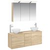 vidaXL Badkamermeubelset 4 pcs Sonoma Eiken Bewerkt hout en glas