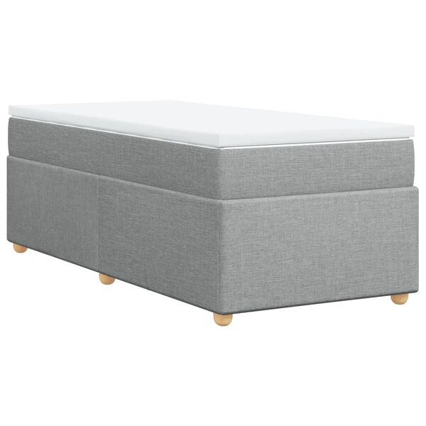 vidaXL Boxspring met matras stof lichtgrijs 80x200 cm