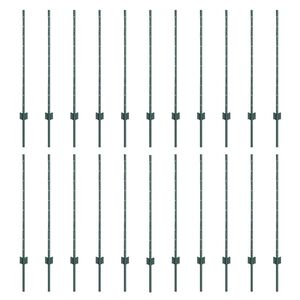 vidaXL Afrasteringspaal 22 pcs Groen 140 cm Staal