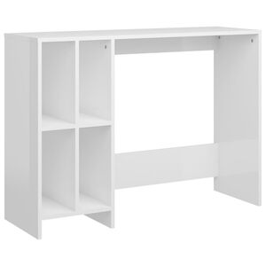 vidaXL Bureau 102,5x35x75 cm bewerkt hout hoogglans wit