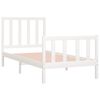 vidaXL Bedframe massief hout wit 75x190 cm