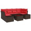 vidaXL Tuin Sofa Set 8 st Beige en Rood poly rattan