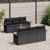 vidaXL Tuinbankenset met kussen 7 pcs Zwart poly rattan