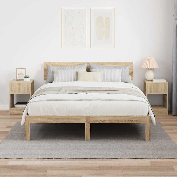 vidaXL Bijzettafel 2 pcs Sonoma Eiken 30,5 x 30 x 45 cm Bewerkt hout