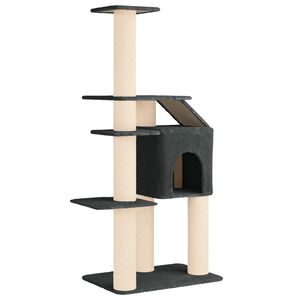vidaXL Kattenboom met sisal krabpalen Donkergrijs 183 cm