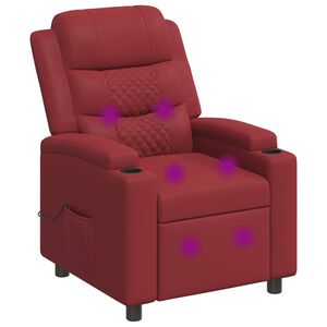 vidaXL Massage-relaxstoel Wijnrood 75 x 93 x 98 cm Stof
