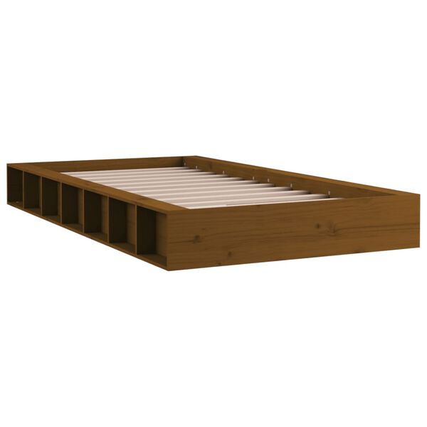 vidaXL Bedframe massief hout honingbruin 75x190 cm