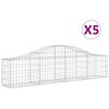 vidaXL Schanskorven 5 st gewelfd 200x30x40/60 cm gegalvaniseerd ijzer