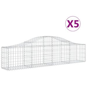 vidaXL Schanskorven 5 st gewelfd 200x30x40/60 cm gegalvaniseerd ijzer