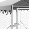 vidaXL Hondenkennel met dak 2x10x2,5 m gegalvaniseerd staal zilver