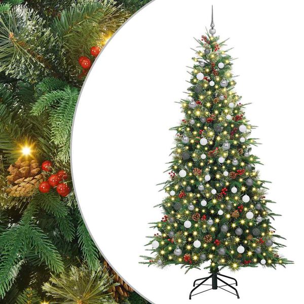 vidaXL Kunstmatige Inklapbare Kerstboom Groen 240 cm PE en PVC