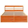 vidaXL Bedframe met hoofdbord massief grenenhout wasbruin 135x190 cm