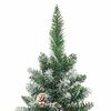 vidaXL Kunstmatige slanke kerstboom met 300 LED Groen en Wit 240 cm