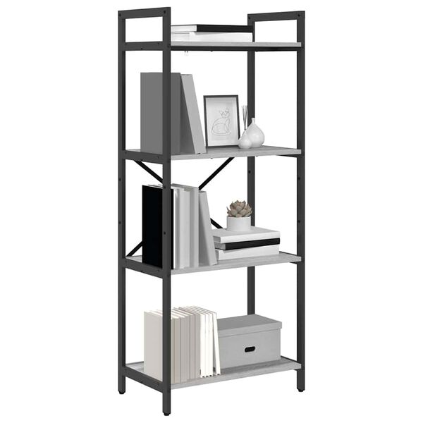 vidaXL Boekenkast Grijs Sonoma 56 x 34 x 133,5 cm Bewerkt hout