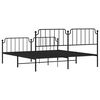 vidaXL Bedframe met hoofd- en voeteneinde metaal zwart 183x213 cm