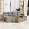vidaXL 7-delige Loungeset met kussens poly rattan beige