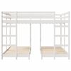 vidaXL Drie-hoog Bunk Bed Frame Wit 160 x 200 cm Massief grenenhout