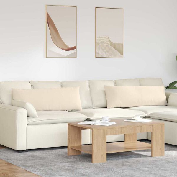 vidaXL Sofa Kussens 2 stuks Beige 120 x 40 cm Stof