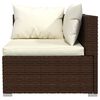 vidaXL 5-delige Loungeset met kussens poly rattan bruin