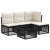 vidaXL Tuinbankenset 5 pcs Zwart poly rattan