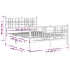 vidaXL Bedframe met hoofd- en voeteneinde metaal wit 140x190 cm