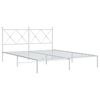 vidaXL Bedframe met hoofdbord metaal wit 160x200 cm