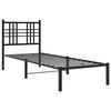 vidaXL Bedframe met hoofdbord metaal zwart 75x190 cm